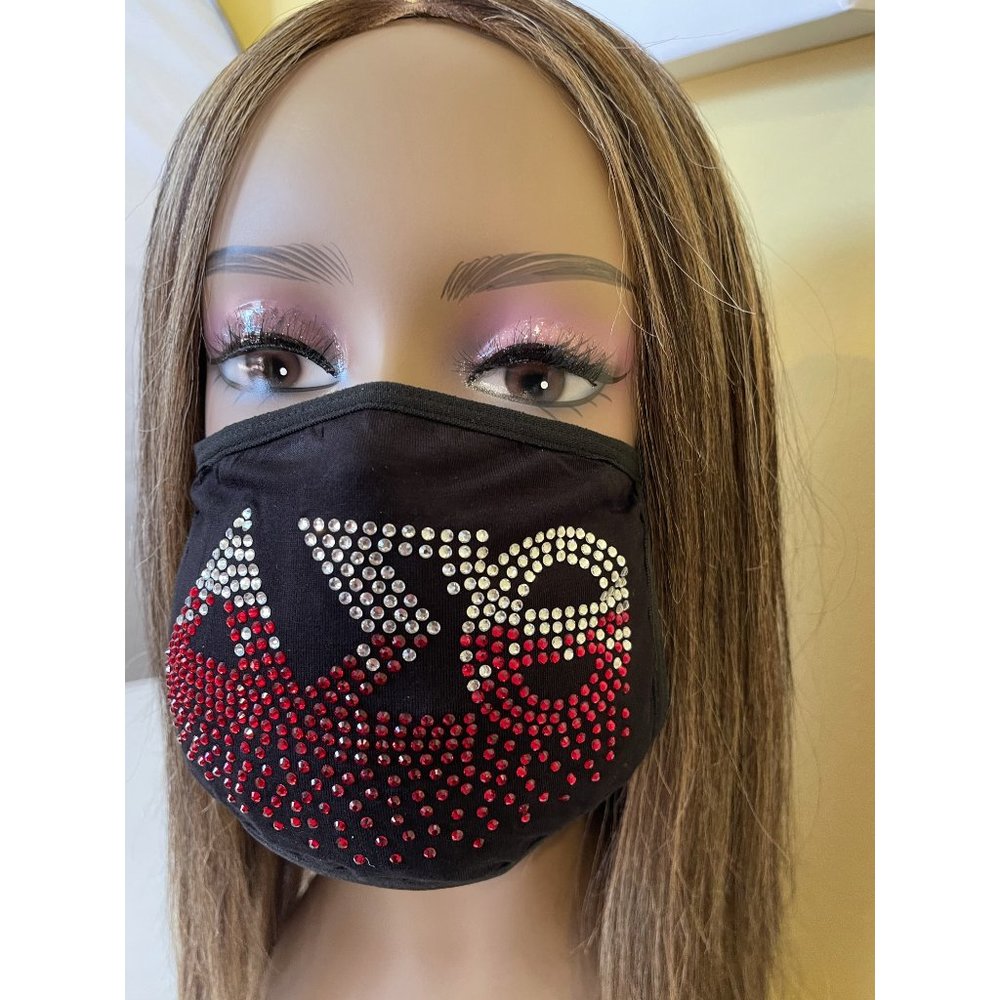 Delta Sigma Theta Red Roots Rhinestone Bling Face - Picture 9 of 11